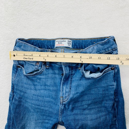 Abercrombi Kid's Straight Leg Skinny Jeans Size 13/14 Blue Medium Rise Cotton - Picture 3 of 9