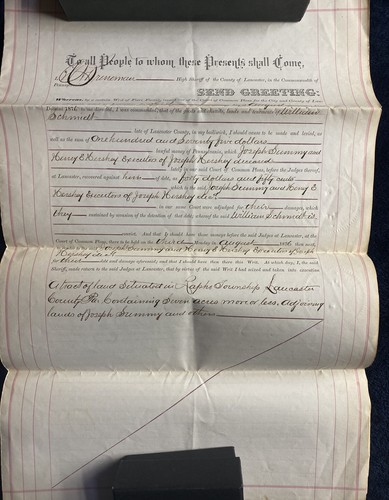 Antique 1877 Deed ~ Rapho Township Lancaster County Pennsylvania PA w/Gold seal - Picture 2 of 6