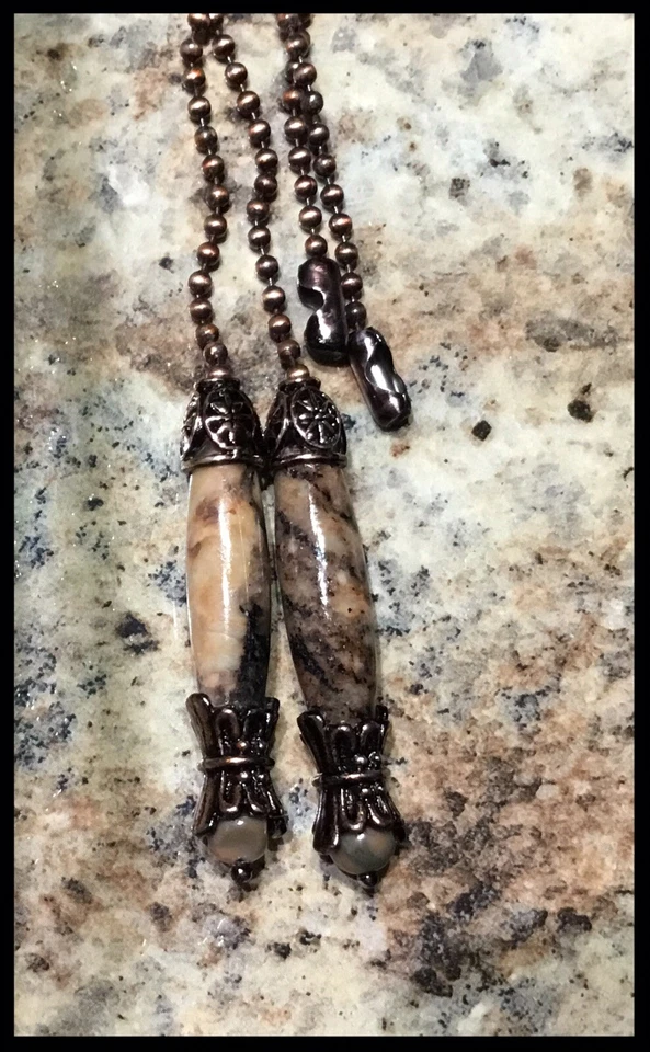 Extractor de ventilador de granito bronce bronce bronce antiguo de ágata de feldespato y turritella artesanal Foto 4 de 4