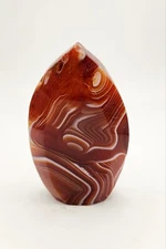 Sardonyx aka Carnelian Freeform Teardrop, Druzy Sardonyx, Banded Carnelian 