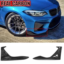 Carbon Fiber Rear Bumper fog light Side Corner Cover Spoiler Black Fits BMW M2 E