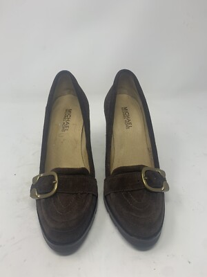 Michael KORS Brown Suede Stacked Heel Platform Loafers Pumps
