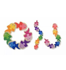Melissa Doug First Play Friendly Fish Wooden Grasping Toy for Ages 1 New