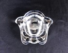 Signed Orrefors Fleur de lis Solid Thick Crystal Ashtray / Candy or Trinket Dish