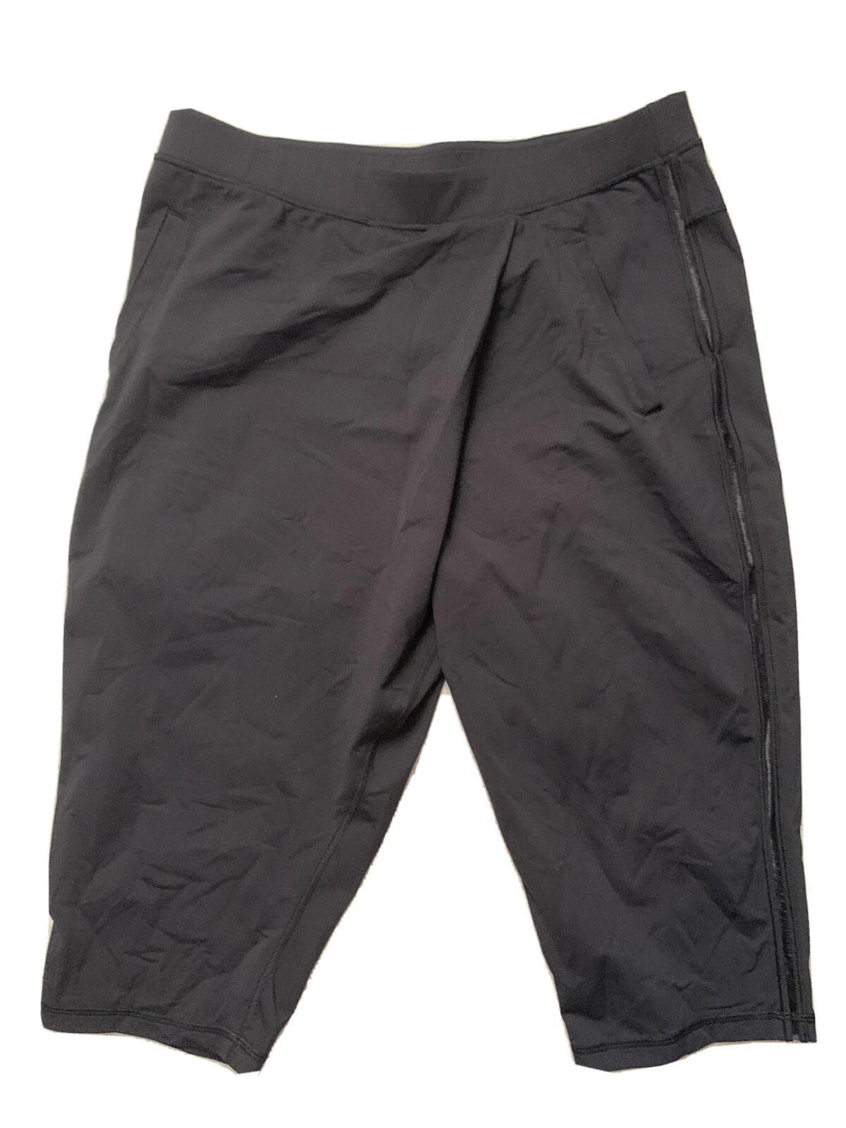 Lululemon Retreat Yogi Crop Leggings Side Vented Womens Size 8 Blk Pockets