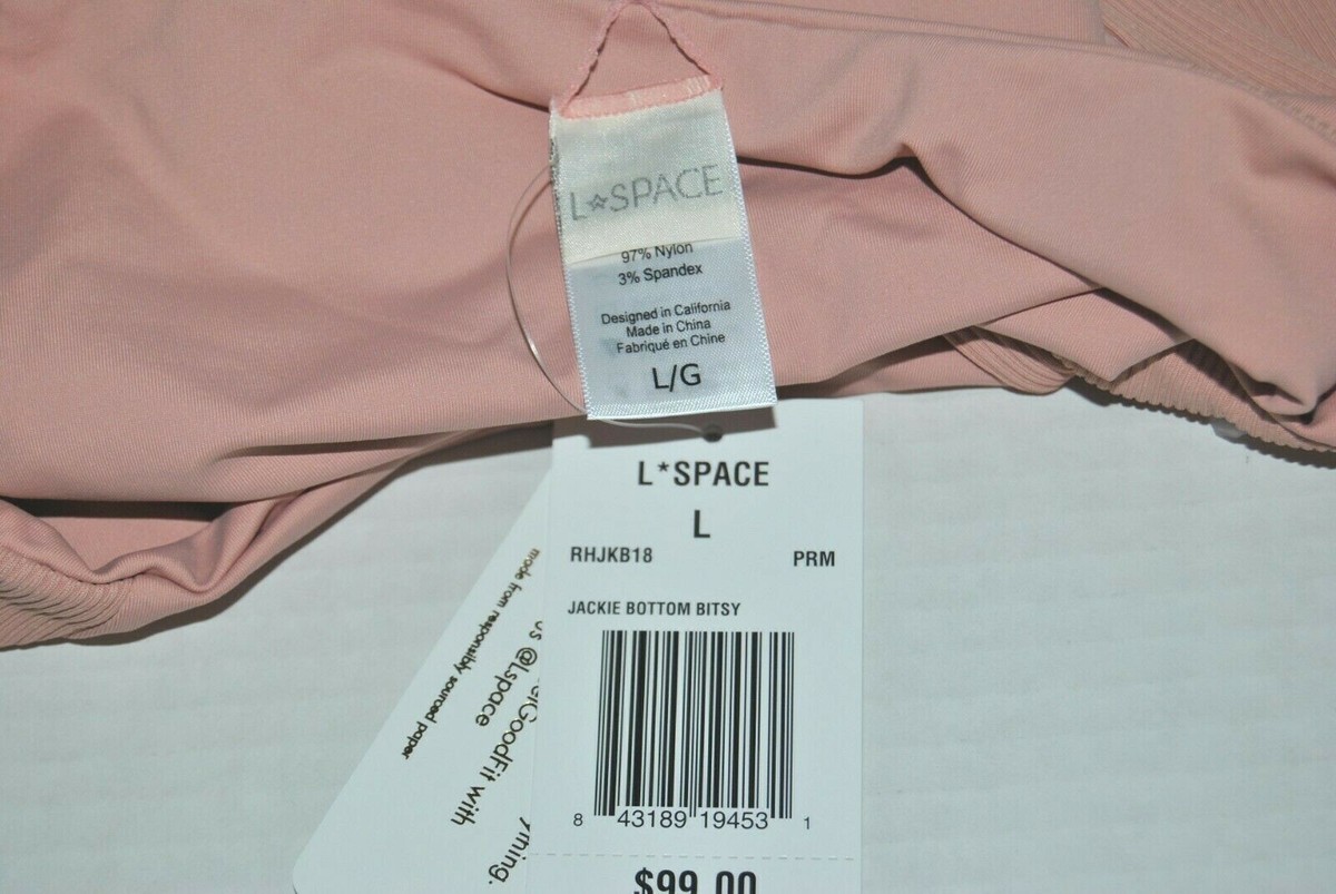 NWT L*Space Jackie High Waist Bottom Swimwear Pink Women's Size