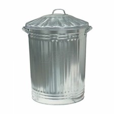 86 Litre Capacity Metal Galvanised Dustbin and Lid