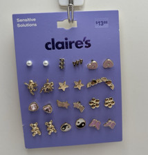 NEW Lot 12 Pairs Pearl Heart Cupid Butterfly Bear Earrings from Claire's