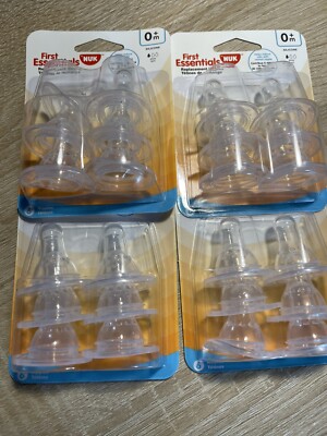 4: NUK First Essentials Silicone Baby Bottle Nipples Slow Flow 6 Pack (H)