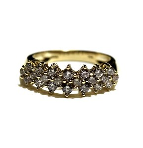 10k yellow gold 1.10ct SI2 H diamond wedding anniversary ring band 3.4g 7
