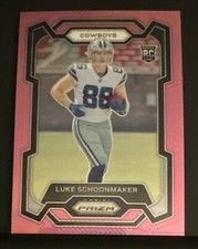 2023 Panini Prizm # 325 Luke Schoonmaker Pink Prizm RC Rookie - Cowboys