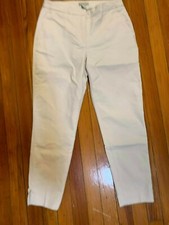 H M Women  s Pants Trousers Cotton Blend Beige Size 6