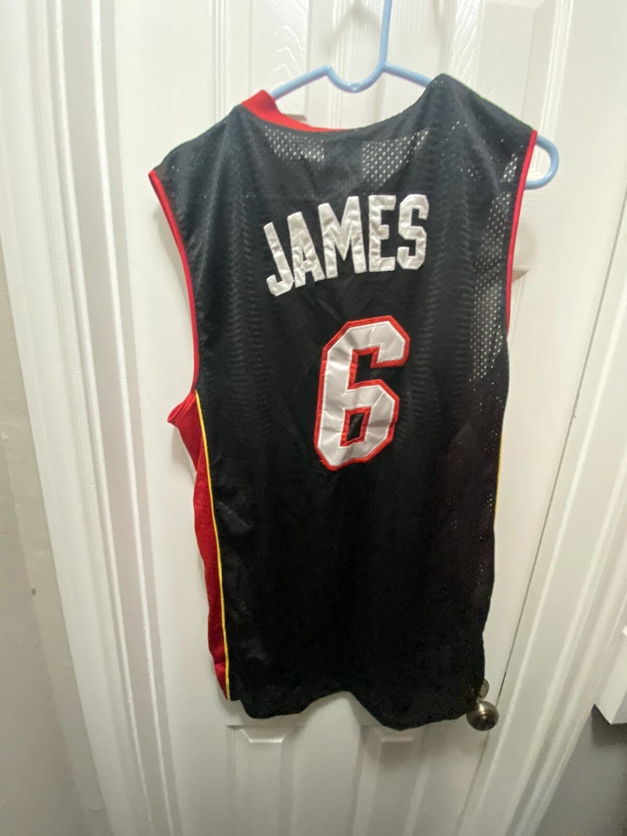 Lebron James #6 Adidas Authentic Miami Heat Jersey mens size 52 VTG FREESHIP