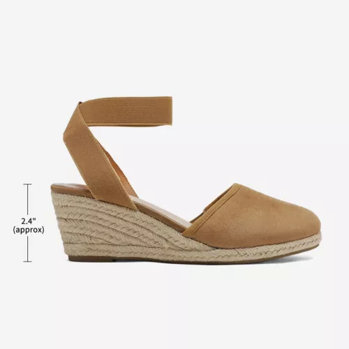 Damenschuhe Espadrilles Keilabsatz elastische Knöchelriemen eng anliegend elegante Schuhe - Bild 12 von 38
