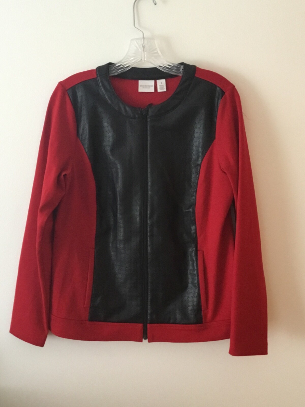 Chicos 1 Weekends Jacket Full Zip Pockets Red Bla… - image 2