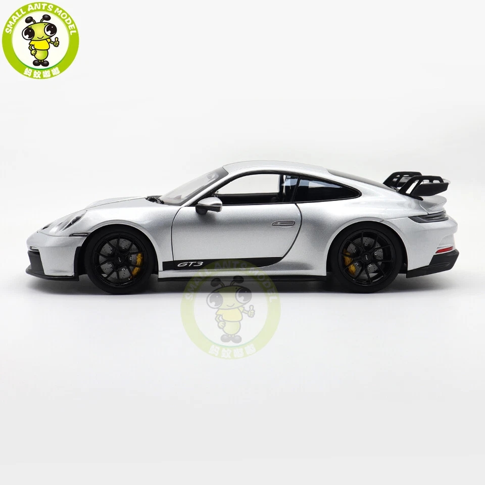 1/18 Porsche 911 992 GT3 2021 Norev 187317 Plateado Negro Tiras Diecast Modelo Coche Foto 3 de 4