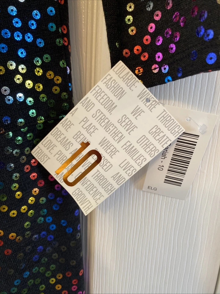 Lularoe Elegante Sariah Talla 10 Niños Vacaciones Brillo Arco Iris Colores En muy buen estado Nuevo WOW Foto 2 de 4