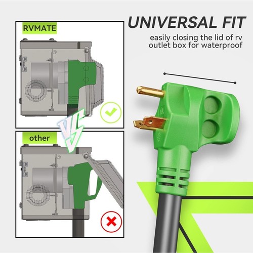 RVMATE 30 Amp 15 Feet RV Power Extension Cord with Easy Plug-in Handle, TT-30 - Picture 6 of 7