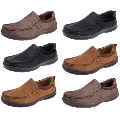 Herren Slipper Halbschuhe Mokassins Schlupfschuhe 40-46 Schwarz Camel 52839 Neu
