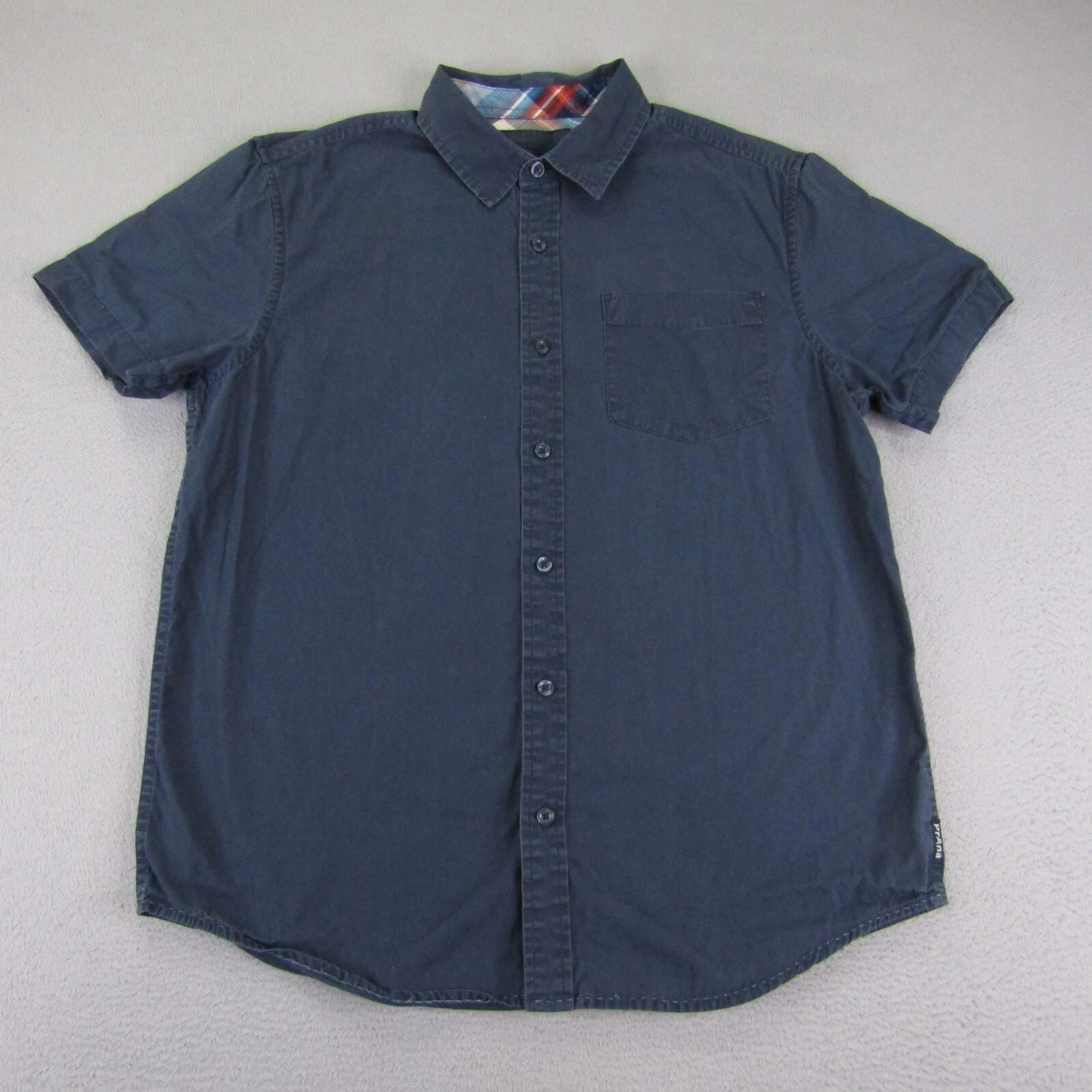 prana button up organic cotton camp casual hiking outdoors shirt