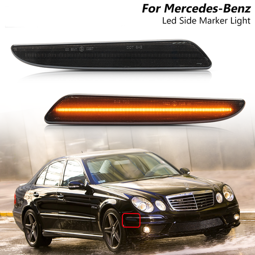 Smoked LED Amber Side Marker Light For 0709 Mercedes Benz EClass W211
