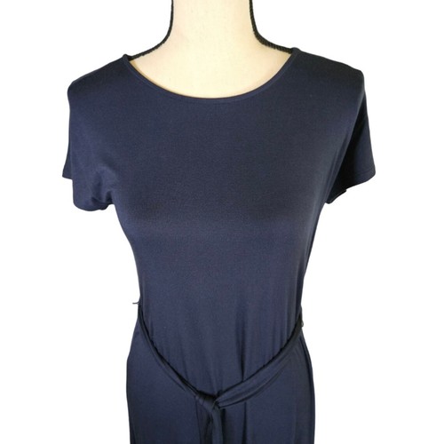 G by Guliana Dark Blue Maxi Dress With Beaded Belt, XXS - Picture 2 of 14