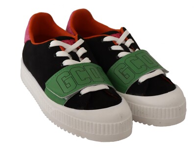 GCDS Shoes Multicolor Suede Low Top Lace Up Women Sneakers