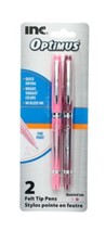 New Inc Optimus Felt Tip Pens Fine Point, 1 pack of 2 Pens Optimus Pink Dark Red