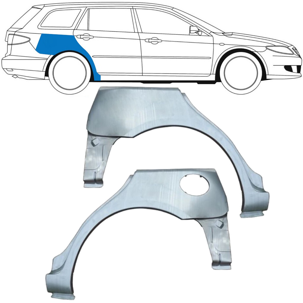 MAZDA 6 2002-2008 ESTATE REAR WHEEL ARCH REPAIR PANEL REAR WING / PAIR