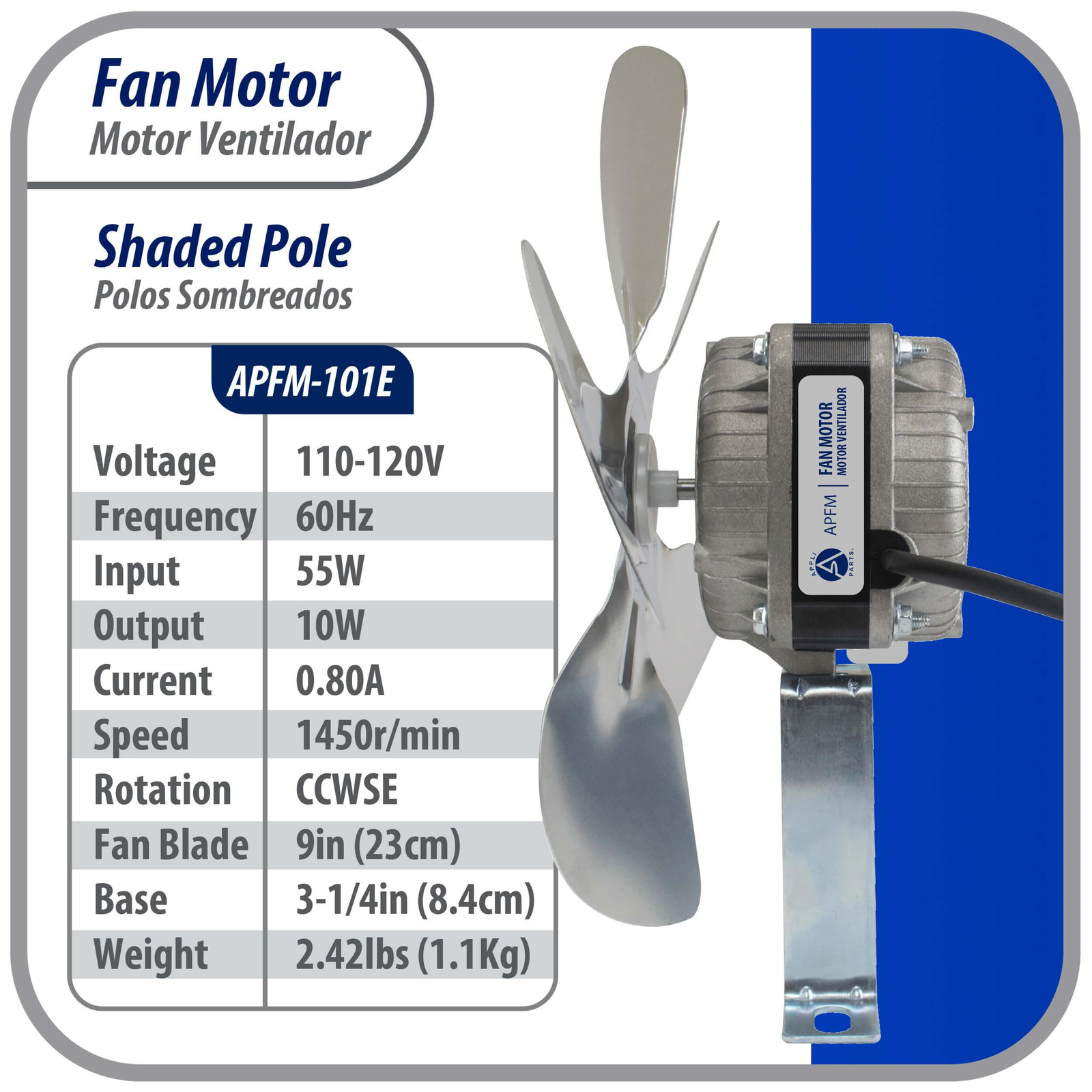 Moteur De Compresseur De Réfrigération Appli Parts - 25W 115V 1450 RPM - Pour Condenseur/évaporateur