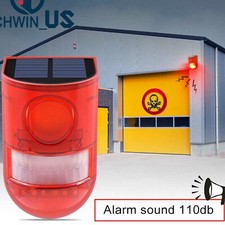 Solar Alarm LED Light Solar Strobe Light Wireless Motion Sensor Detector Outdoor