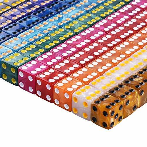 AUSTOR 100 Pieces 6 Sided Game Dice Set 10 Pearl Colors Assorted Colors - Picture 65 of 91