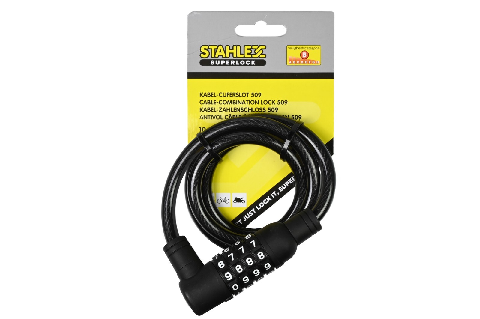 Bangbobi Kabelschloss 4-stellig - Flexibles Fahrradschloss Für E-Scooter, Roller & Rennräder