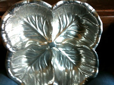 Wilton Armetale Cabbage Leaf Serving Dish Salad Bowl Made in USA 11" diag. (4