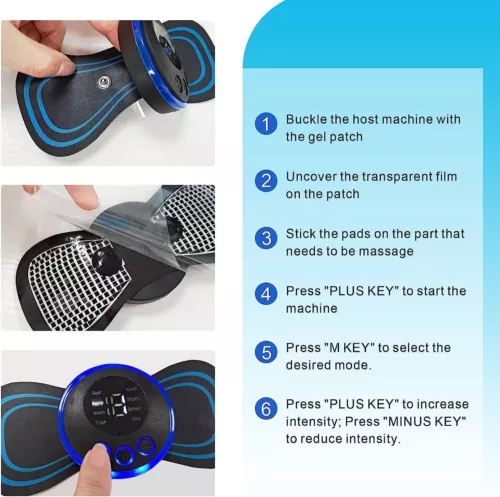 Tens Machine Massagers EMS Full Body Relax Pads Portable Tens Unit Rechargable - Picture 14 of 21
