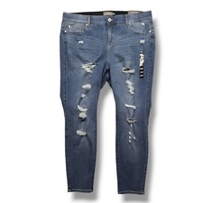 Torrid Bombshell Skinny Jeans Womens Pluss 22 High Rise Destructed