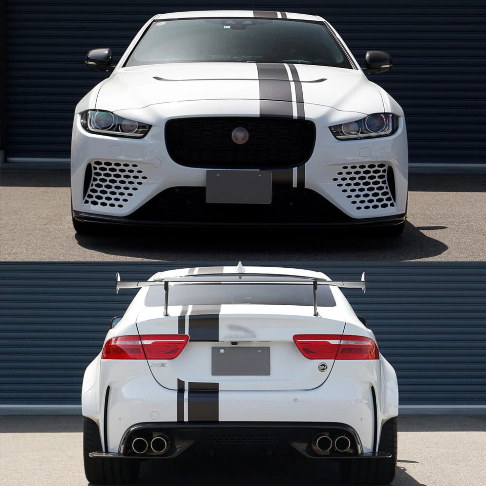 SV Project 8 capó techo carreras deporte calcomanía rayas para Jaguar XE XF XFR 2015-2024 Foto 2 de 4