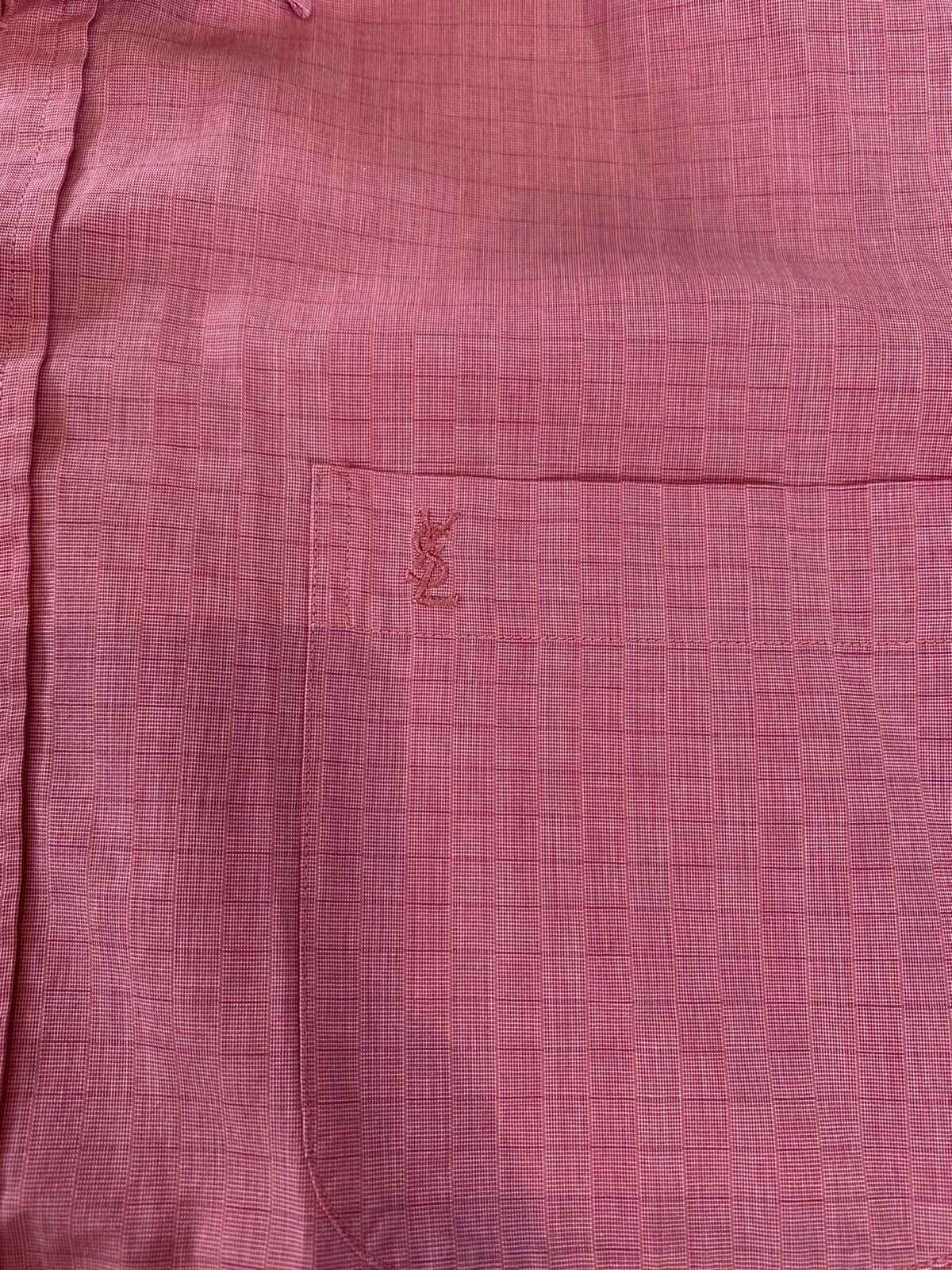 Camicia rosa a maniche corte YSL Yves Saint Laurent Pour Homme taglia 15 5