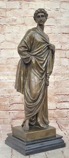 YOUNG ROMAN EMPEROR JULIUS CESAR BRONZE STATUE SCULPTURE ART DECO HOME STATUE NR