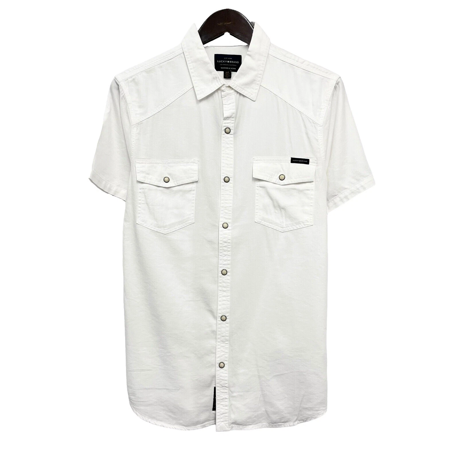 Botón Casual sólido Lucky Brand-Down Shirts for Men