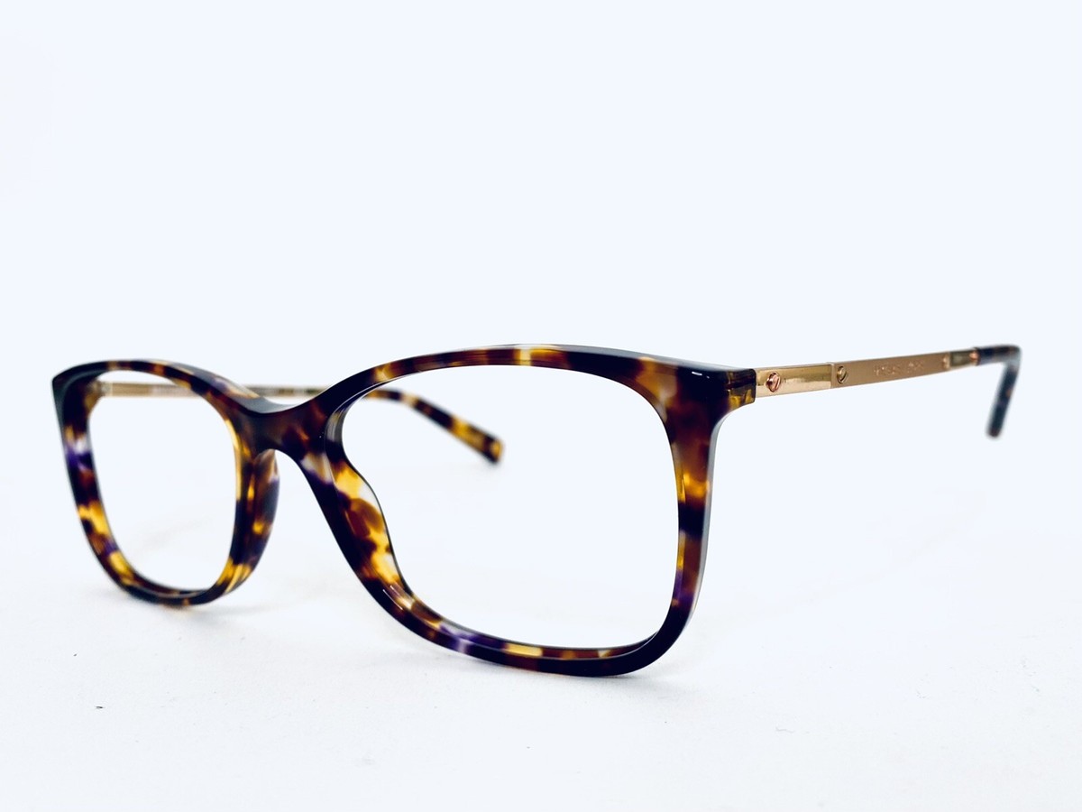 Michael Kors Tortoise Wayfarer Glasses w Gold Temples MK4016  display picture 2