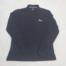 Johnnie-O Sweatshirt Men M Black 1/4 Zip Pullover Long Sleeve Lightweight