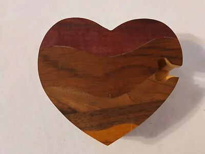 Puzzle Box  - Heart Shape - missing closure peg 