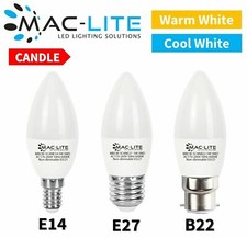 Image of 2-20 PACK - 5W = 40W LED CANDLE LIGHT BULB E14 B22 E27 BAYONET SCREW WARM COOL