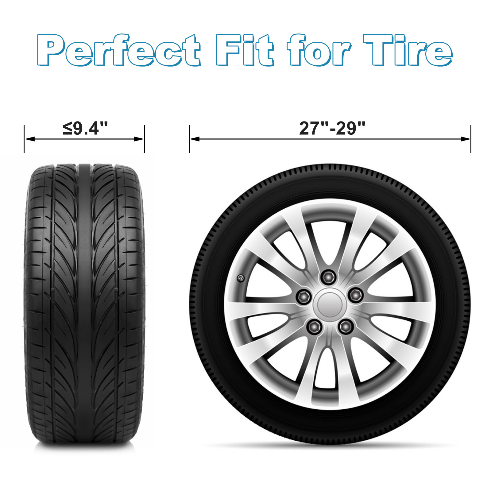 27"29" Heavy Duty Tire Cover RV Caravan Motorhome Wheel Cover Sun