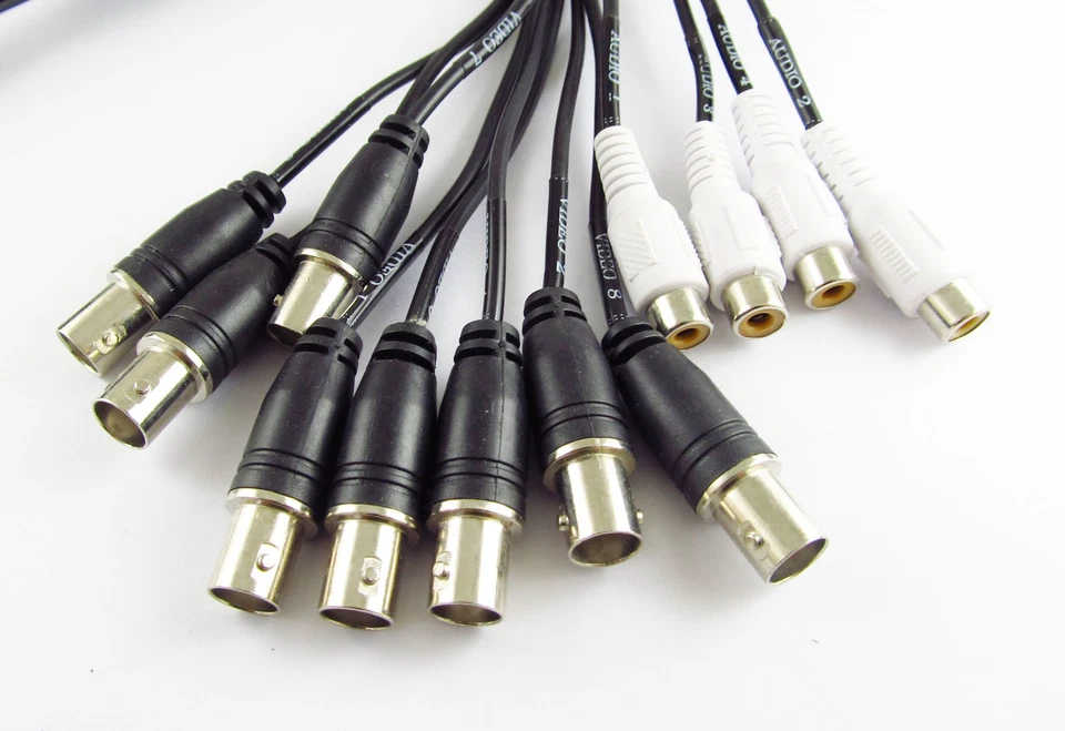 VGA HD 15 Pin 3 Row Male To 8x BNC + 4 RCA Connector CCTV Audio Video Cable Cord - Image 4 of 4