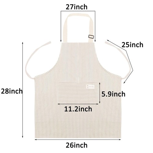 Schürzen 2er Pack Verstellbare Latzschürzen mit 2 Taschen Baumwolle Leinen Kochküche... - Bild 4 von 6