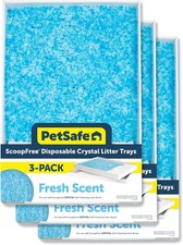 3 Pack ScoopFree Disposable Crystal Cat Litter Tray - Easy Cleaning Box - Refill
