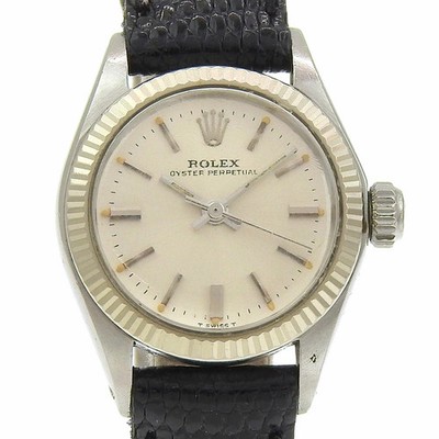 Rolex Oyster Perpetual 6619 Stainless Steel / White Gold 25mm Silver Dial #NW822