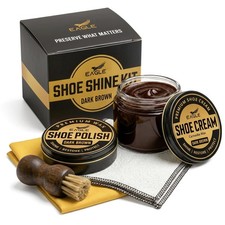 Eagle Shoe Shine Kit   5-Piece Leather Shoe Polish  Cream Set with Brush